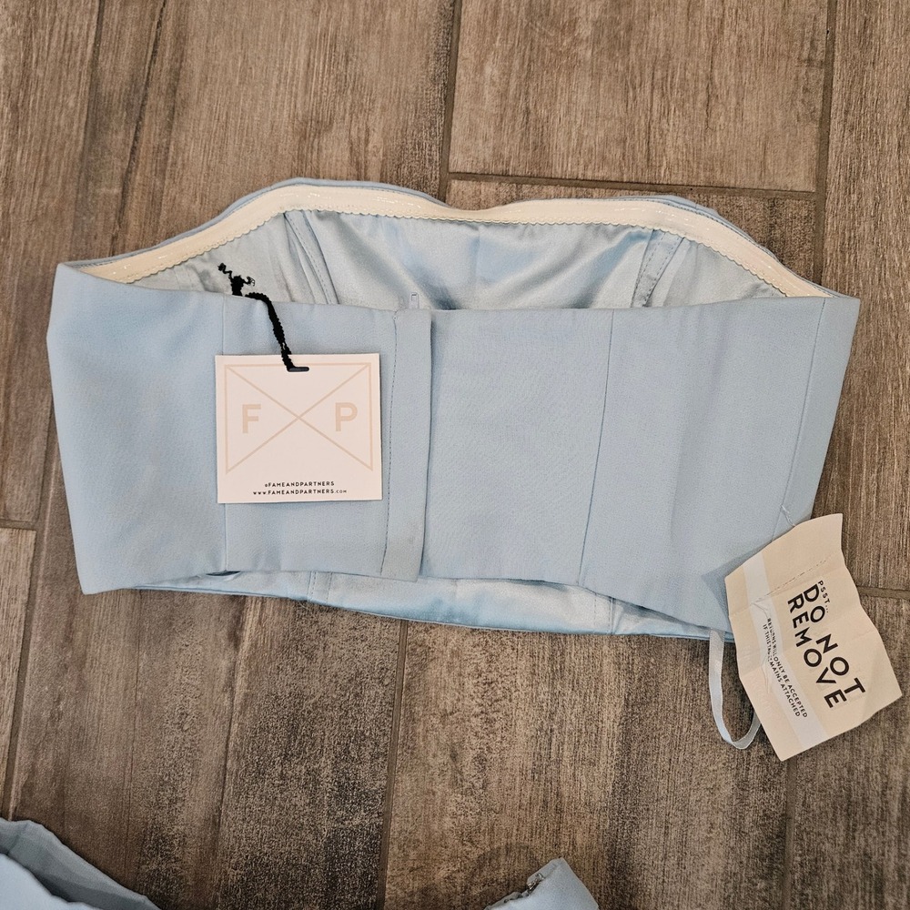 Fame and Partners The Maristel Two Piece Strapless Maxi Gown Set Size 4 NEW Blue - Picture 6 of 15